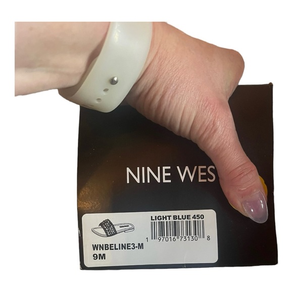 NINE WEST Blue Beehiv Slide Sandal  9 NWT - Picture 10 of 14